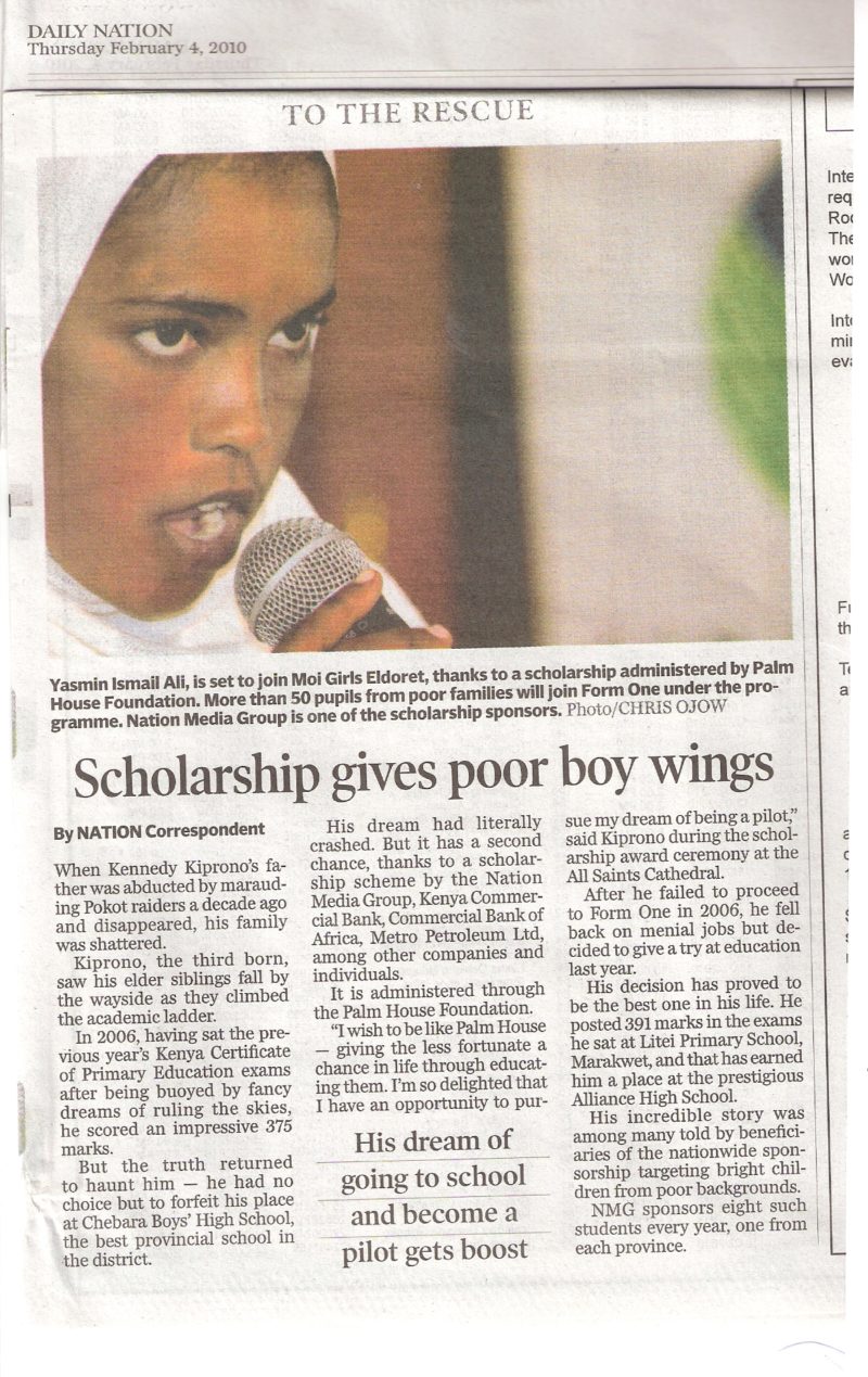 Scholarship Gives Poor Boy Wings